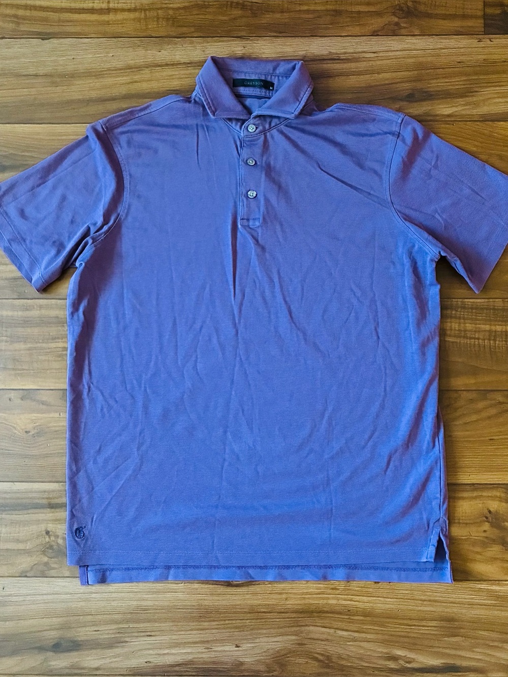 Greyson Purple Golf Polo Men’s Quarter Button Short Sleeve Size Medium